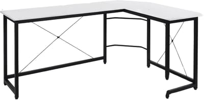 L-Vormig Thuis Bureau 167 cm - Voor Kantoor, Thuiswerk & Gaming - Stabiel Workstation - Wit