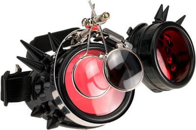 Steampunk Cyber Goggles Zwart - Vintage Victoriaanse Rave Accessoire