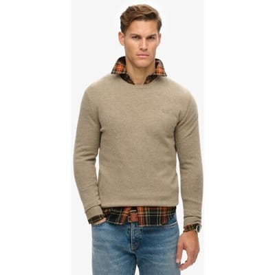 Superdry Essential Slim-fit Trui met Ronde Hals Bruin Grootte: L