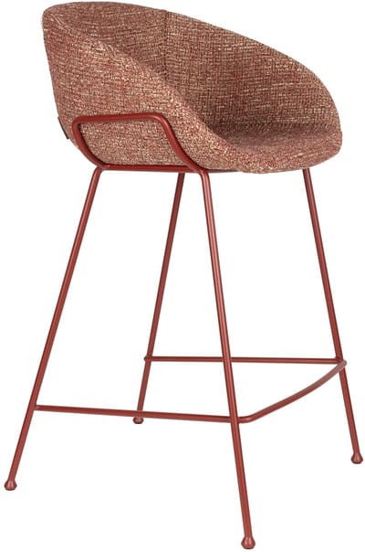 Zuiver Feston Barkrukken rugleuning 65 cm Terra/ Rood - Set van 2