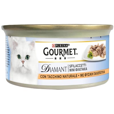 48x85g Kalkoen Naturel Gourmet Diamant Nat voor Katten
