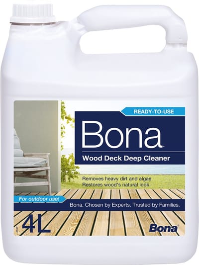 Bona Wood Deck Deep Cleaner - Terrasreiniger Vloeistof 4L - Diepreiniging - Houtreiniger Buiten - Intensieve Hout Reiniger