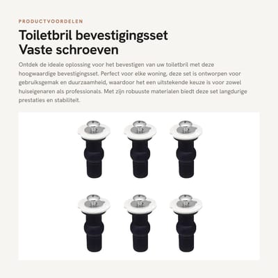 Dailygoods- WC Bril Bevestigingsset - 6 Stuks - Universele Vaste Schroeven - Roestvrij Stalen Scharnier - Rubber Expansiebal - Duurzaam Materiaal - Toiletbril
