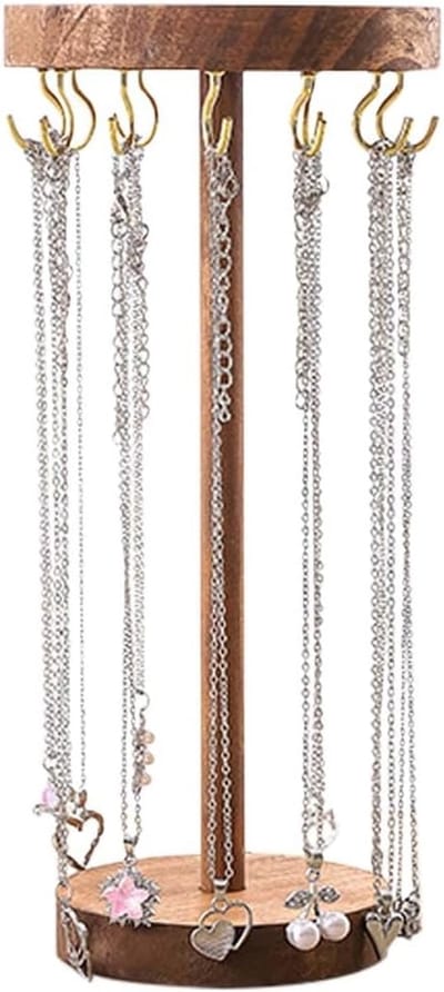 Opbergrek Sieraden - Sieradenhouder - Sieradenrekje - Sieraden Display Stand - Houten Sieradenboom voor Kettingen, Armbanden & Ringen - Stijlvolle Opbergoplossing en Kamerdecoratie voor Vrouwen - 12Haken