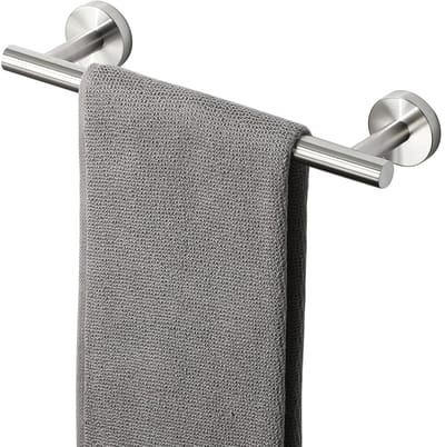 TOVBMUP 30cm handdoekrek - Badkamerhanddoekenrek - Handdoekstang van roestvrij staal - Schroefbevestiging - Badkameraccessoires - Geschikt voor badkamers, keukens en wasruimtes