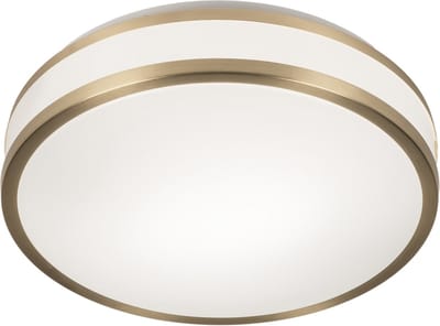 Lumidora Plafondlamp 75048 - Plafonniere - RENO - 2 Lichts - E27 - Wit - Goud - Messing (kleur) - Kunststof - Badkamerlamp - IP44 - ⌀ 35 cm