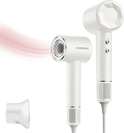BlowSense® SilkDry - Föhn met Concentrator - Premium Haardroger - Haardroger met Ionentechnologie - Concentrator - Luxe Cadeauverpakking - Ivoor Wit - 2026 Model