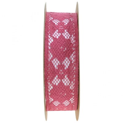 Kantlint roze 25mm decolint kant 15m