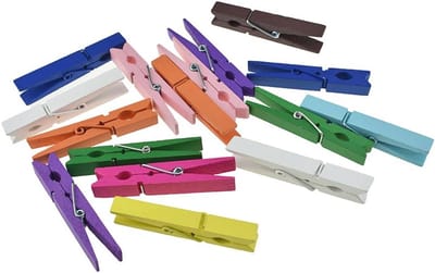 Kleurrijke Houten Wasknijpers - Stevige, Duurzame 16-Pack voor Wasserij en Doe-Het-Zelf Projecten