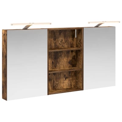 vidaXL - Badkamerkast - set - 3 - st - 120 - x - 10,5 - x - 60,5 - cm - Bewerkt - hout