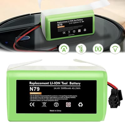 Gebruik in robotstofzuigers - 2600 mAh lithium-ionbatterij voor Ecovacs Deebot N79, N79S en Eufy RoboVac 11S, 11S MAX, 15C - 14,4V 2600mAh lithium-ionbatterij - Groen