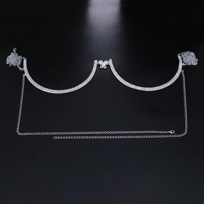 Borstbeugel Dubbele Hanger Hart BH's Ketting Ketting Lichaamssieraden Strass Top Mode Cadeau Strand Bikini Badkleding Vrouwen black