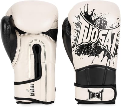 Bokshandschoenen - Vechthandschoenen MMA - Training en sparring - Ambidextrous - 12 oz - Ecru/zwart