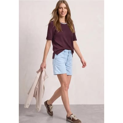 Shirt met gebreide look en ronde hals