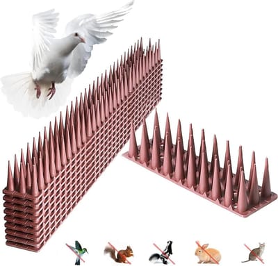 Vogelafweer spikes - Kunststof - Duivenafweer - 10 stuks - 43 x 4 x 35 cm - Katten - 3 rijen - Dakbalken - Hek - Vensterbank - Balkon pigeon pins