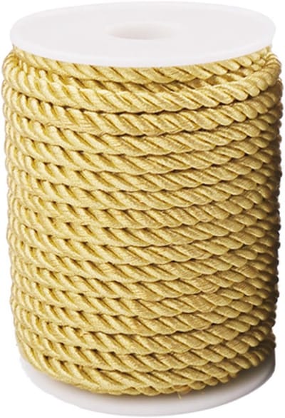 Dailygoods- Koord 6 mm - Goudkleurig Koord - 3-laags Polyester Touw - Zacht Knutseltouw - Doe-het-zelf Handwerk - Voor Wooncultuur - Decoratietouw
