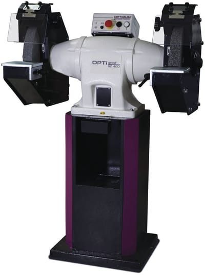 Industriële dubbele slijpmachine dia. 400 mm 1400 tpm 4400 W 400V 10 jaar Optimum garantie Optigrind GZ40D