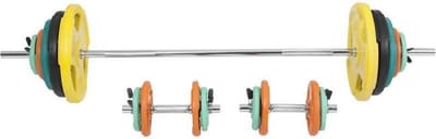 Gorilla Sports Halterset 100 kg - Halters met Gewichten - Gripper Gietijzer - Rubber Coating - Veersluiting - 30 mm