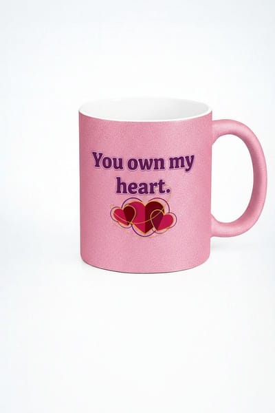 Roze Liefdesmok "You Own My Heart" met Harten Design - Valentijn Cadeau