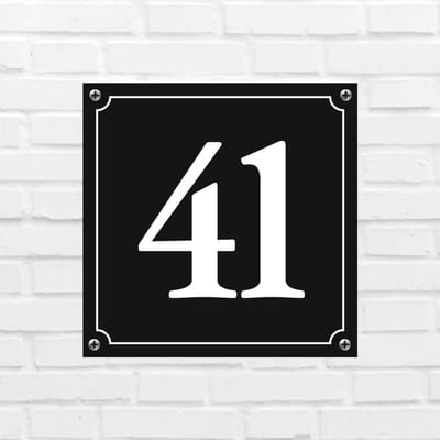 Huisnummerbord Mat zwart Deluxe - Nummer 41 - incl. bevestiging