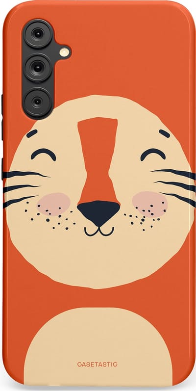 Casetastic hoesje geschikt voor Samsung Galaxy A34 (2023) 5G - Dubbellaagse bescherming - Knuffelkopjes tijger - Fashion Case - Terracotta Zand