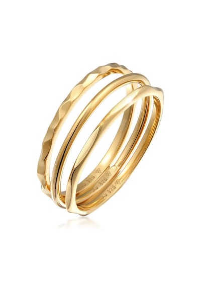 Elli - Ring - Dames Basis Stapel Set van 3 in 925 Sterling Zilver - Dames