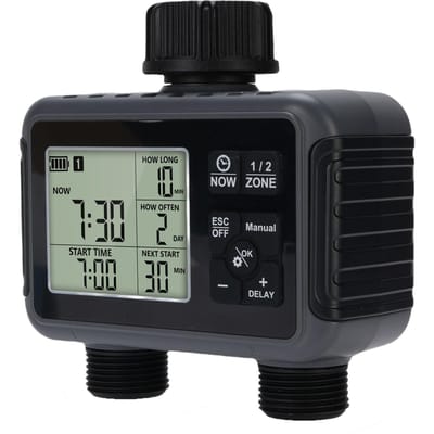 Sproeier Timer LCD Display 3 Besproeiingsmodi Multifunctioneel IPX5 Regenbestendig Programmeerbare Slang gray