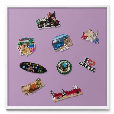 Tulup Magneetbord met Witte Frame - Paars Magneetbord Met Effen Achtergrond - 50 cm x 50 cm - Pastelpaarse kleur - Magnetisch Bord Muurbevestiging - Memobord voor Keuken - Magnetisch Wandbord