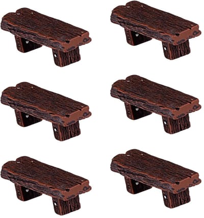 Dailygoods- Tuindecoraties 6 Miniatuur Banken - Retrostijl - Sprookjestuin - Multifunctionele Inrichting - Compact Formaat - Duurzame Structuur - Miniatuurbanken