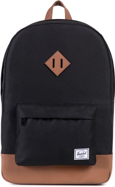 Heritage - Black/Tan Synthetic +H37Leather / Rugzak - schooltas - laptoptas / 15" Laptopvak - 21.5L opbergruimte / Beperkte Levenslange Garantie / Zwart
