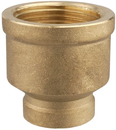 reductiermof, messing blank met binnendraad, A 1 IG, B 1/2 inch IG, 1 stuk, T396551 1 inch x 1/2 inch