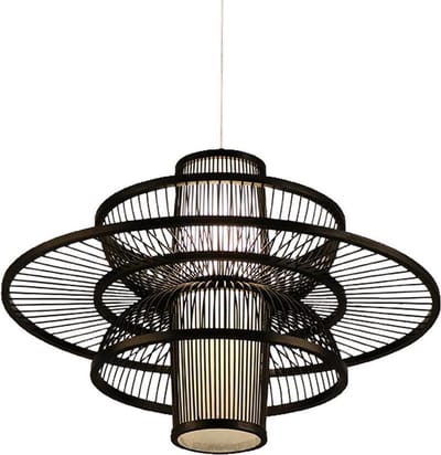 Fine Asianliving Bamboe Hanglamp Zwart Handgemaakt - Nicholas