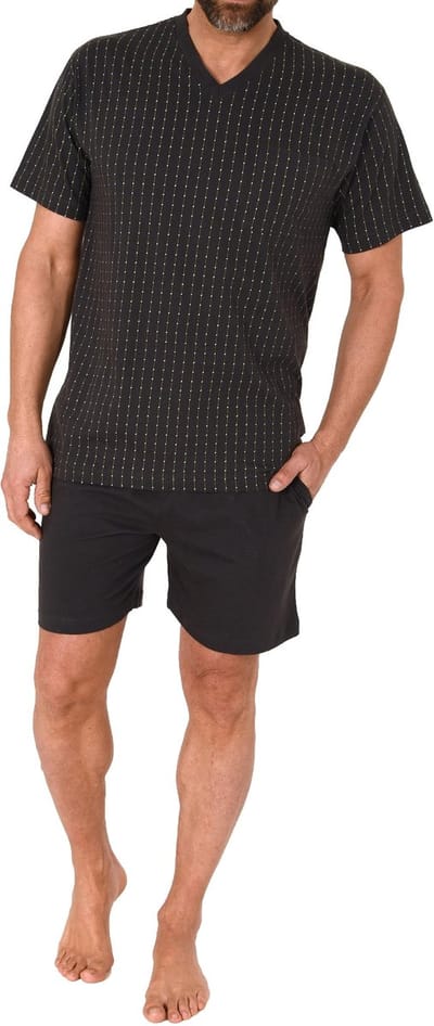 Normann Heren Pyjama Shorty Korte Mouw - Stripe Look