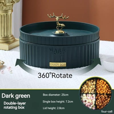 Huishoudartikelen Plastic draaibaar met deksel vak opbergdoos voor gedroogd fruit snackschotel fruitsnoepschaal set luxe fruitschaal