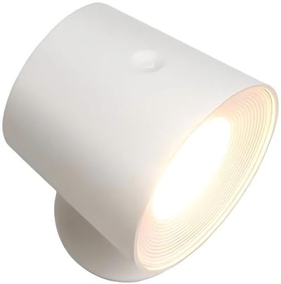 Glitzerlife - Wandspots - Innenwandlamp - Touch-besturing - Dimmbaar 360° draaibaar - Oogvriendelijk ABS Polycarbonaat - Ø11cm - Wit - Slapelkamer Flur Wohnkamer
