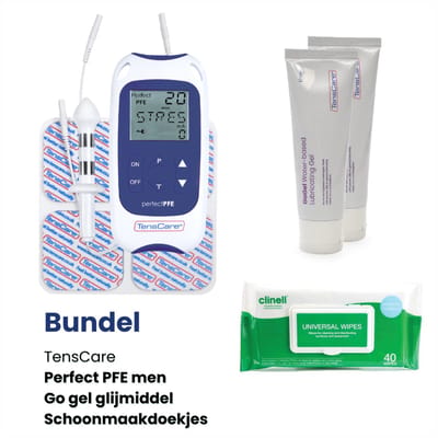 TensCare - Bundel Perfect PFE man + Glijmiddel + Schoonmaakdoekjes | Bekkenbodemtrainer | Pelvic Floor Trainer | Behandeling van Incontinentie | glijmiddel | glijmiddel op waterbasis | glijmiddel waterbasis | desinfectiedoekjes |