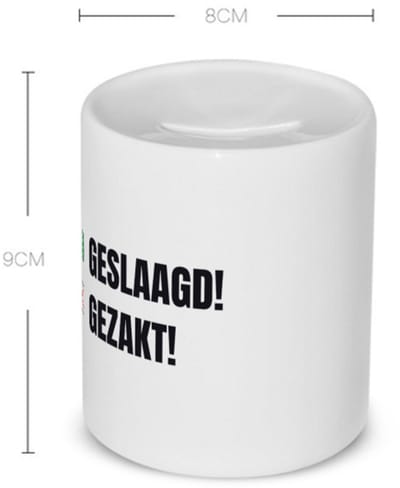 Akyol - geslaagd gezakt Spaarpot - Geslaagd - cadeau geslaagd - cadeau - cadeau voor eindexamen - 350 ML inhoud