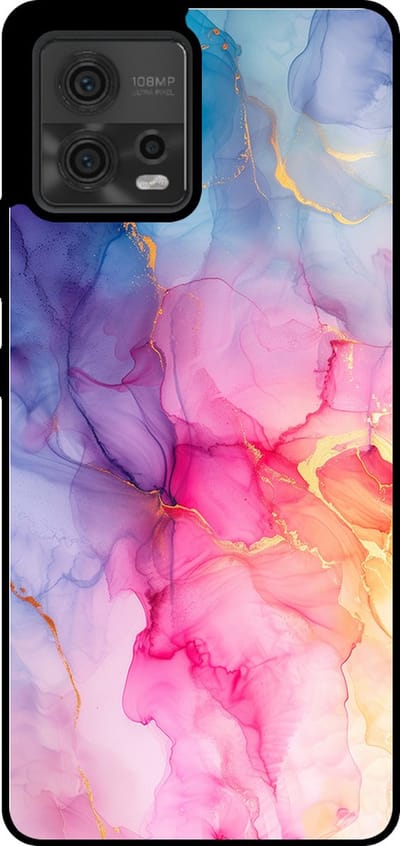 Smartphonica Telefoonhoesje Geschikt voor Motorola Moto G72 met marmer opdruk - TPU backcover case marble design - Regenboog geschikt voor Motorola Moto G72