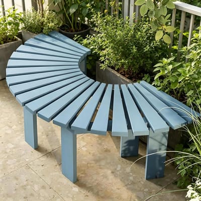 Boombank Massief Hout - Modulaire Zitbank - Ontspannen Buiten - Flexibel Combineren - 300 kg Draagvermogen - Blauw