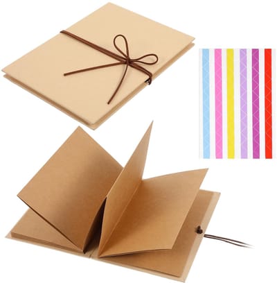 Dailygoods - Klein Plakboekalbum - Doe-Het-Zelf Fotoalbum met Bruine Pagina's