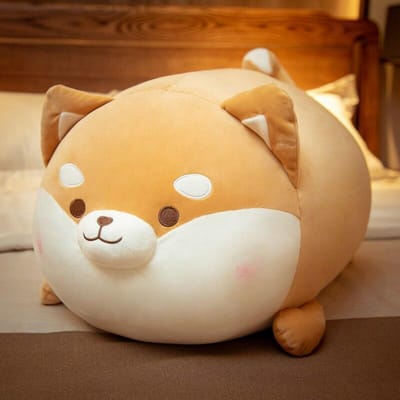 Schattige dikke Shiba Inu pluchen speelgoed cartoon dieren kussen schattige hondenpoppen gevulde zachte kussen kawaii cadeau voor baby 35cm white