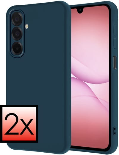 Hoesje - 2 Stuks - Geschikt voor Samsung Galaxy A17 - Sterk & Shockproof - Case Siliconen - Back Cover - Telefoon Hoes - Donkerblauw
