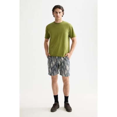 Scotch & Soda Fave2 - Printed Tencel Regular Fit Bermuda Short Batik Logo  Taglia: S | Pantaloncini Outlet | Uomo