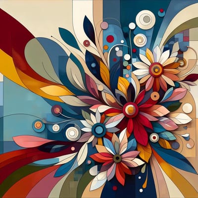 Modern bloemen schilderij | Hedendaags floraal meesterwerk dat de zintuigen betovert en verrukt | Kunst - 30x30 centimeter op Canvas | Foto op Canvas