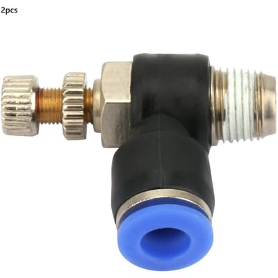 2pcs Tube Contrôleur de Vitesse de Débit d'Air Raccord Pneumatique de Tuyau Vanne Régulatrice SL6 04