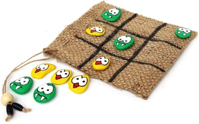 Tik Tak Toe spel - Drie op een rij - Familie spelletjes - Handgemaakt met dieren