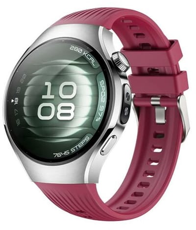 By Qubix - Siliconen bandje 'True Fit' - Wijnrood - geschikt voor Huawei Watch 5 - 42mm