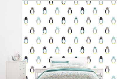 Behang - Fotobehang Design - Dieren - Pinguïn - Breedte 300 cm x hoogte 240 cm