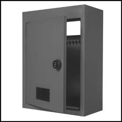 Door-de-Muur Brievenbus – Heavy-Duty Staal – Combinatieslot 13" – Regenbestendig – Grote Opslag – Zichtvenster – Verstelbaar – Zwart – Voor Post, Sleutels en Kleine Pakketten