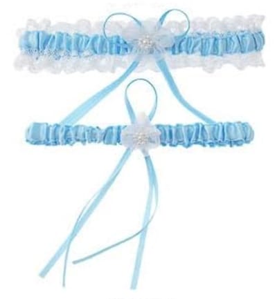 Scoby - Kousenband - Bruid Accessoire - Stretch Garter - One Size - Lichtblauw